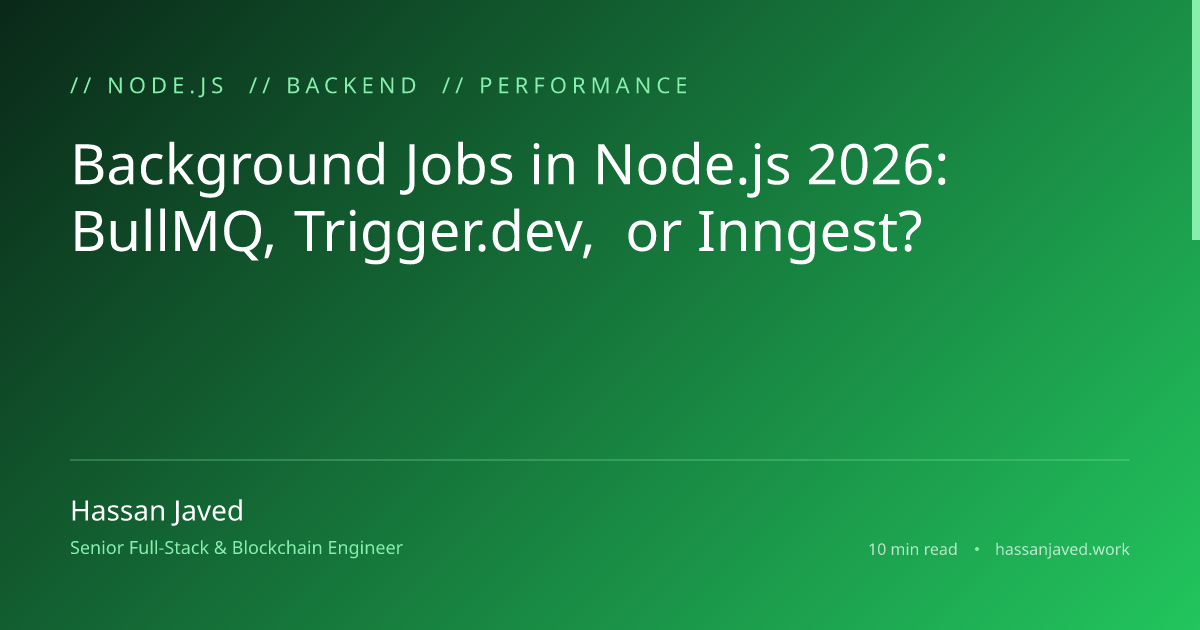Background Jobs in Node.js 2026: BullMQ, Trigger.dev, or Inngest?