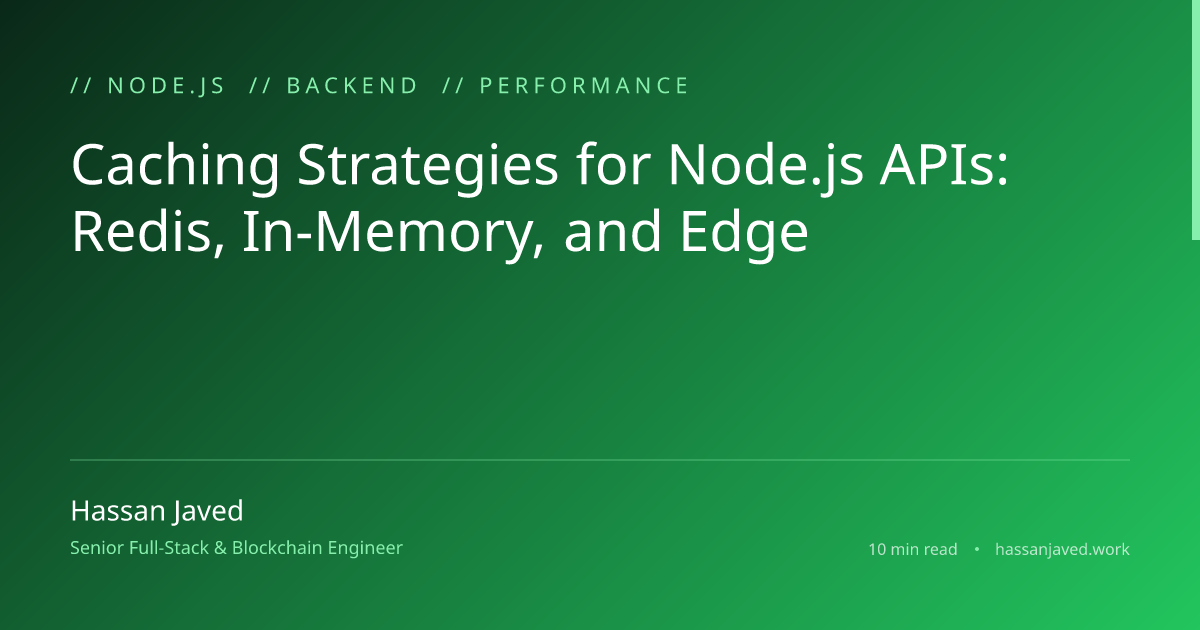 Caching Strategies for Node.js APIs: Redis, In-Memory, and Edge