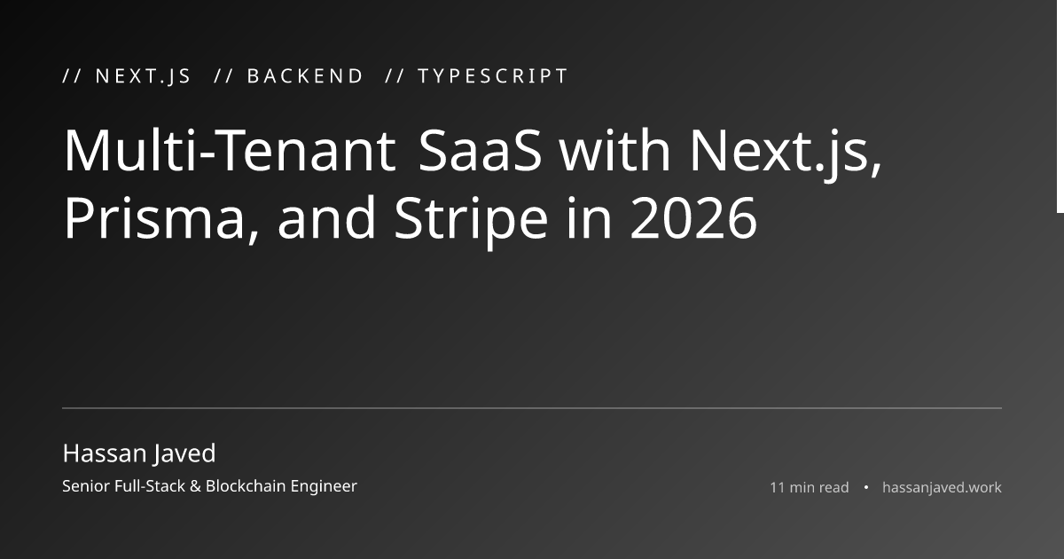 Multi-Tenant SaaS with Next.js, Prisma, and Stripe in 2026