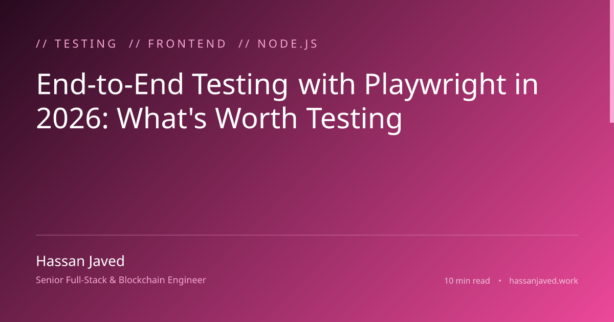 End-to-End Testing with Playwright in 2026: What's Worth Testing