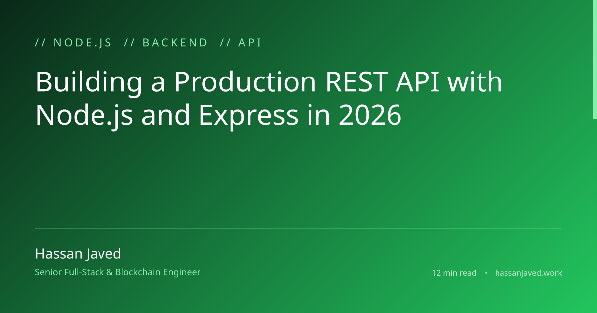 Building a Production REST API with Node.js and Express in 2026