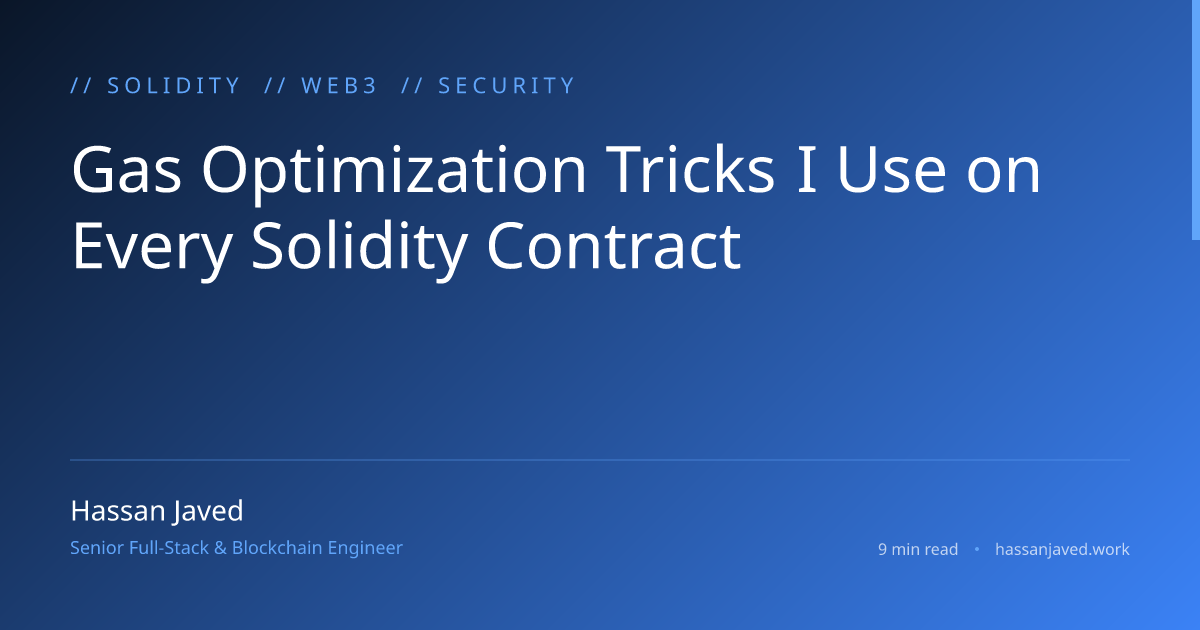 Gas Optimization Tricks I Use on Every Solidity Contract