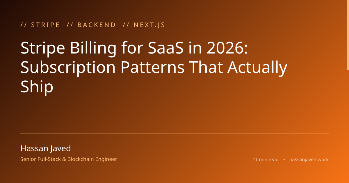 Stripe Billing for SaaS in 2026: Subscription Patterns That Actually Ship